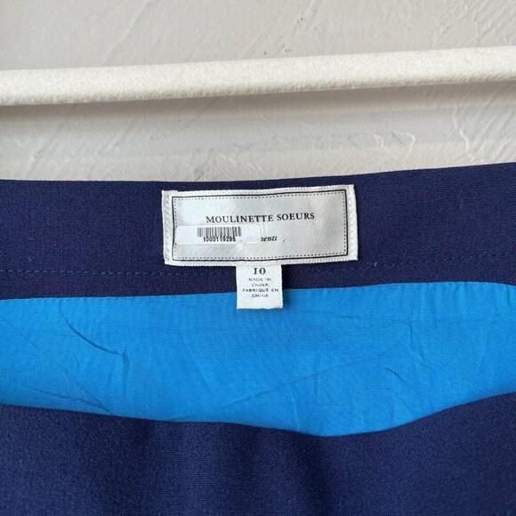 Anthropologie Dress Y2K Blue Nautical Fisherman Preppy 10 Overall Button Mini - Picture 4 of 11